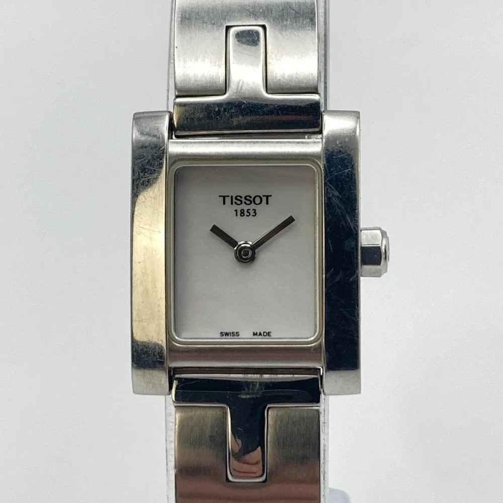 Tissot Women's Watch 20mm Silver Tone L950K MOP Swiss Made Tank New Battery 7